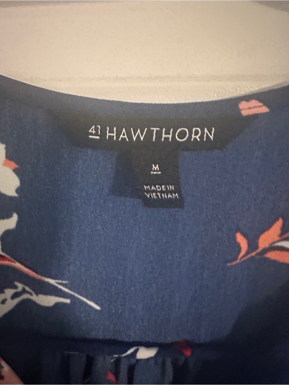 41 Hawthorn Navy Floral Sleeveless Dress w Orange Accents - Great Clemson Dress - Picture 4 of 5